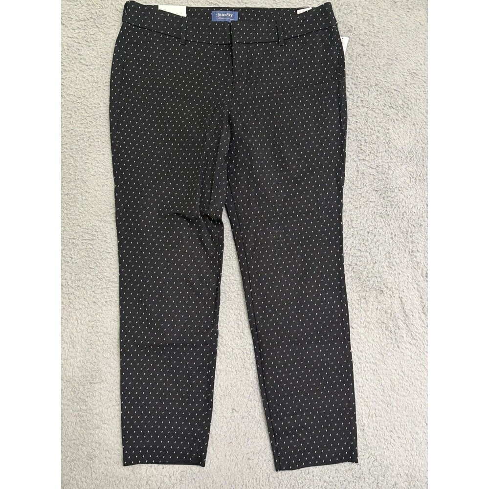 Old Navy Pixie Pants Women's 12 Mid-Rise Ankle-Length Black w/White NEW/Tags
